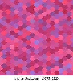 Background made of pink hexagons. Seamless background. Square composition with geometric shapes