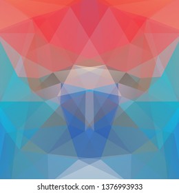 Background made of pink, orange, blue triangles. Square composition with geometric shapes. Eps 10
