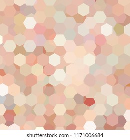 Background made of pink, orange, white, beige hexagons. Square composition with geometric shapes. Eps 10