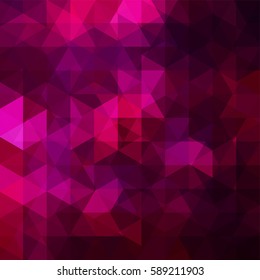 Background made of pink, purple triangles.  Square composition with geometric shapes. Eps 10