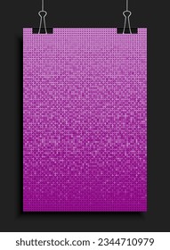 Background made pink sequins, glitters, sparkles, paillettes. Vector template luxury poster with sparkling sequins, glitter gradient dots. Background bright circle mosaic for festive holiday disco