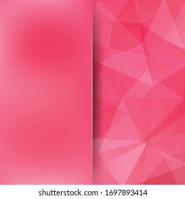 Background made of pink triangles. Square composition with geometric shapes and blur element. Eps 10