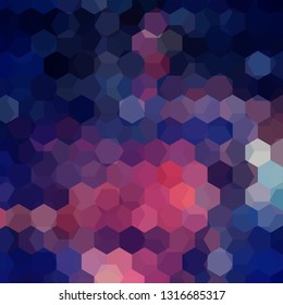 Background made of purple, blue hexagons. Square composition with geometric shapes. Eps 10