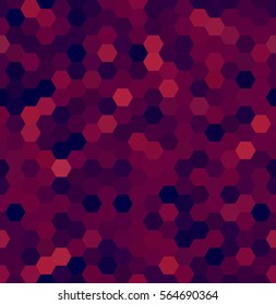 Background made of purple, blue hexagons. Seamless background. Square composition with geometric shapes.