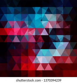 Background made of red, blue, black triangles. Square composition with geometric shapes. Eps 10