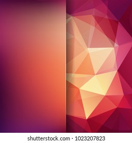 Background made of red, brown, yellow, orange triangles. Square composition with geometric shapes and blur element. Eps 10