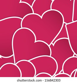 Background made of red heart stickers. And also includes EPS 10 vector