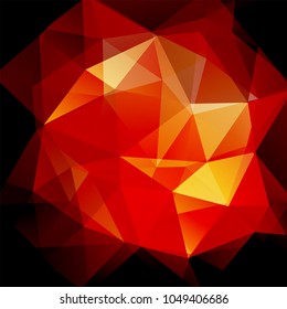 Background made of red, orange, black triangles. Square composition with geometric shapes. Eps 10