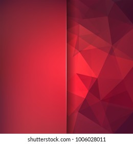 Background made of red, pink, orange triangles. Square composition with geometric shapes and blur element. Eps 10