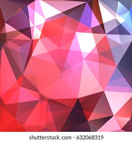 Background made of red, pink, white triangles. Square composition with geometric shapes. Eps 10