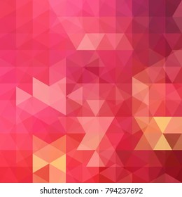 Background made of red, pink, yellow triangles. Square composition with geometric shapes. Eps 10