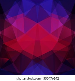 Background made of red, purple, black triangles.  Square composition with geometric shapes. Eps 10