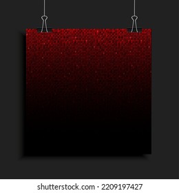 Background made red sequins, glitters, sparkles, paillettes. Vector template luxury poster with sparkling sequins, glitter gradient dots. Background bright circle mosaic for festive holiday disco