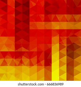 Background made of red, yellow, orange triangles. Square composition with geometric shapes. Eps 10