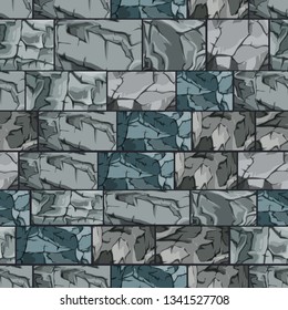 Background made up of stone blocks. Seamless vector illustration.