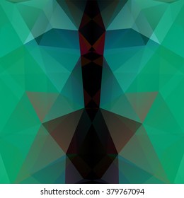 Background made of triangles. Green, black colors.  Square composition with geometric shapes. Eps 10. 