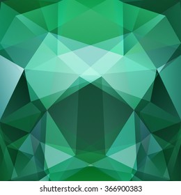 Background made of triangles. Green, white colors.  Square composition with geometric shapes. Eps 10