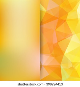 Background made of triangles.  Square composition with geometric shapes and blur element. Eps 10 Yellow, orange colors. 
