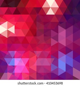Background made of triangles.  Square composition with geometric shapes. Eps 10 Red, purple, blue colors. 