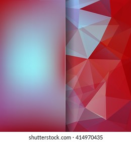 Background made of triangles.  Square composition with geometric shapes and blur element. Eps 10 Brown, purple, blue colors. 