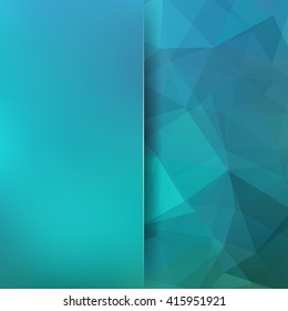 Background made of triangles.  Square composition with geometric shapes and blur element. Eps 10 Blue colors. 