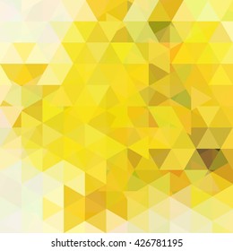 Background made of triangles.  Square composition with geometric shapes. Eps 10 Yellow, white colors. 