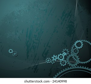 background made from various cogwheels