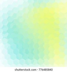 Background made of white, green, yellow hexagons. Square composition with geometric shapes. Eps 10