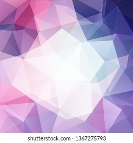 Background made of white, pink, blue triangles. Square composition with geometric shapes. Eps 10