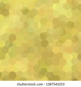 Background made of yellow, beige hexagons. Square composition with geometric shapes. Eps 10