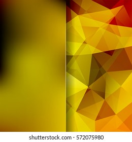 Background made of yellow, brown, beige triangles.  Square composition with geometric shapes and blur element. Eps 10