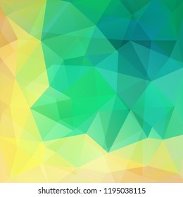 Background made of yellow, green, blue, triangles. Square composition with geometric shapes. Eps 10