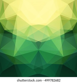 Background made of yellow, green triangles.  Square composition with geometric shapes. Eps 10
