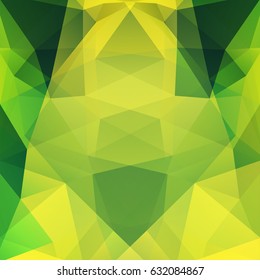 Background made of yellow, green triangles. Square composition with geometric shapes. Eps 10