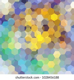 Background made of yellow, orange, green hexagons. Square composition with geometric shapes. Eps 10