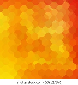 Background made of yellow, orange hexagons. Square composition with geometric shapes. Eps 10