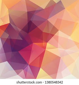 Background made of yellow, orange, purple, red triangles. Square composition with geometric shapes. Eps 10