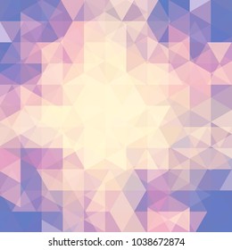 Background made of yellow, purple, pink triangles. Square composition with geometric shapes. Eps 10
