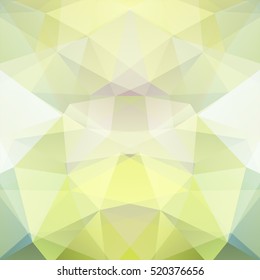 Background made of yellow, white, green triangles.  Square composition with geometric shapes. Eps 10