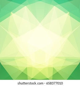 Background made of yellow, white, green triangles. Square composition with geometric shapes. Eps 10