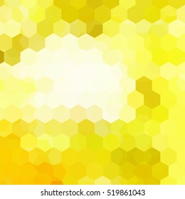 Background made of yellow, white hexagons. Square composition with geometric shapes. Eps 10