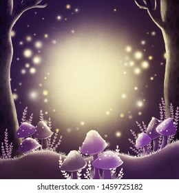 Background of magic forest. Vector EPS 10.