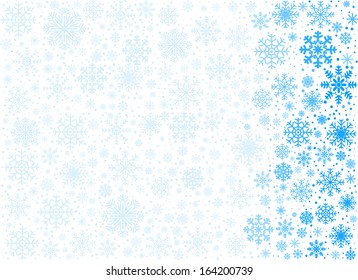 Background maked from vector frosty snowflakes, with copyspace
