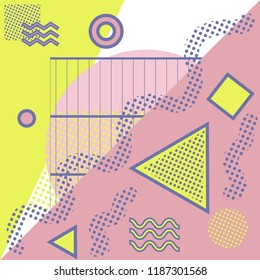 background mamphis pattern yellow and pink color
