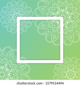 Background with mandala design and frame vector