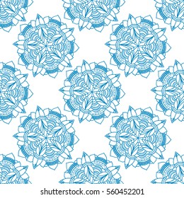 Background with mandala. Floral decorative seamless pattern.