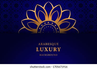 the background of mandala luxury blue gradient