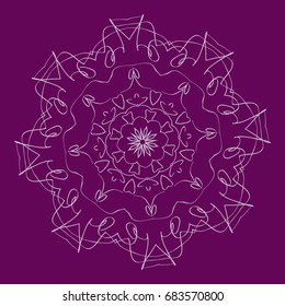 background with mandala ornament. vector illustration. purple color