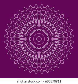 background with mandala ornament. vector illustration. purple color