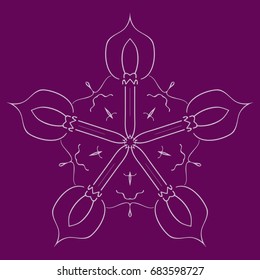 background with mandala ornament. vector illustration. purple color